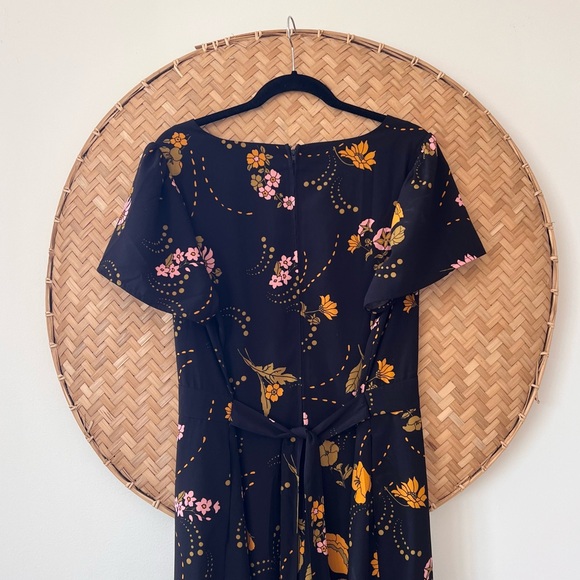 PLUS SIZE MODCLOTH VINTAGE STYLE EVERYTHING & MORE BLACK FLORAL ROMPER JUMPSUIT - Picture 8 of 13